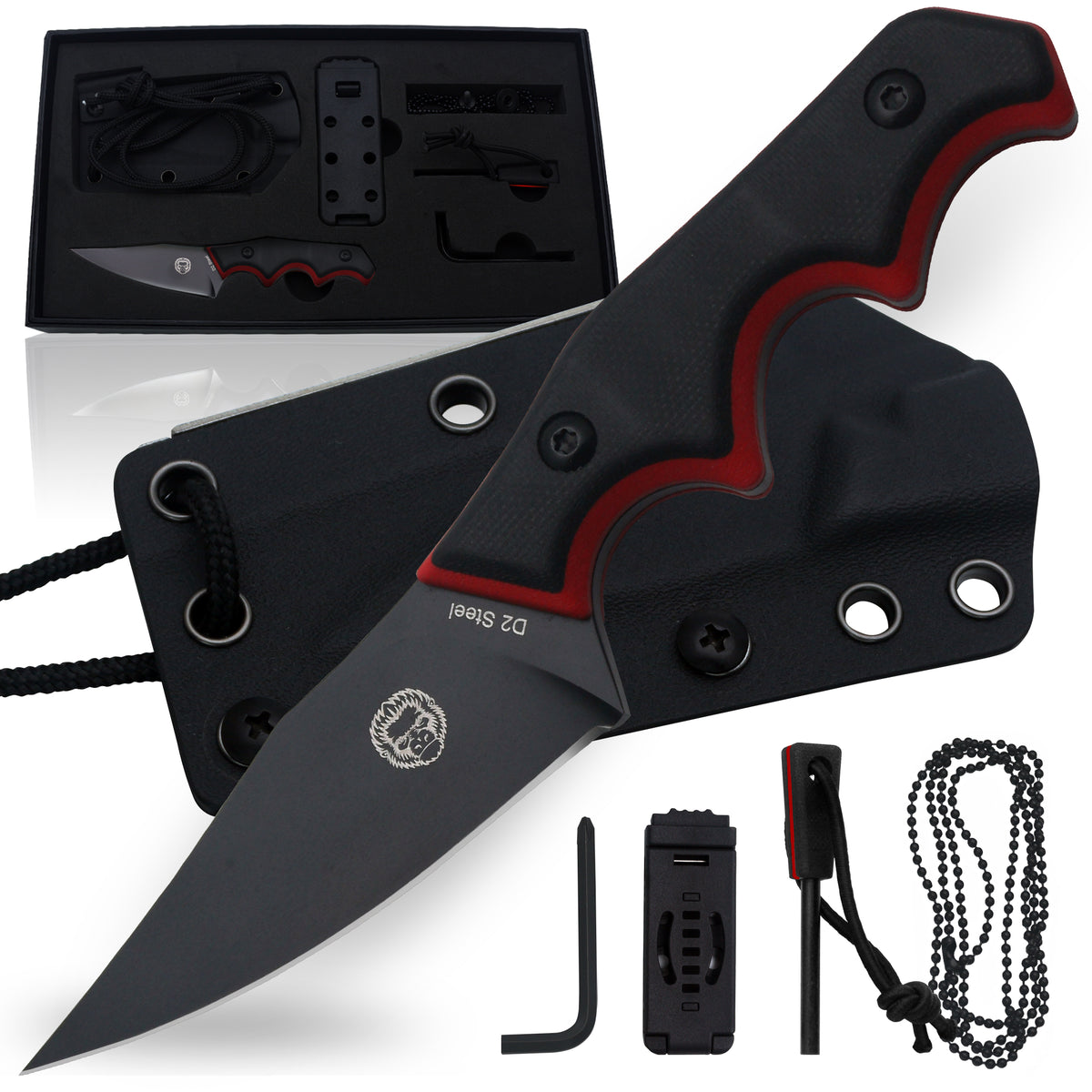 Eagles Claw Neck Knife - Finger Hole Neck Knives - Neck Knife with Sheath