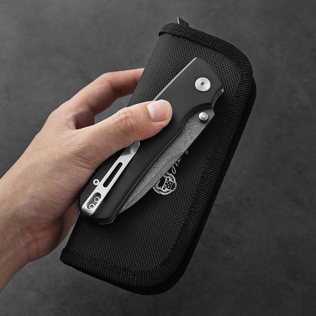 Loyalist Folding Pocket Knife with Sharpening Stone and Case