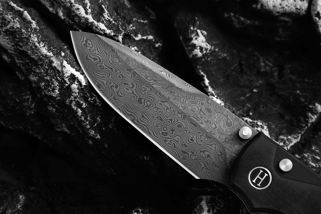 Loyalist Folding Pocket Knife with Sharpening Stone and Case