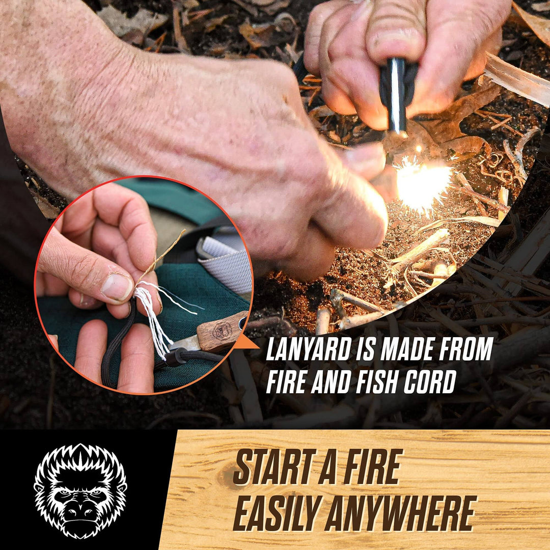 Wood Handle Ferro Rod Fire Starter | Free S & H for $150 Order