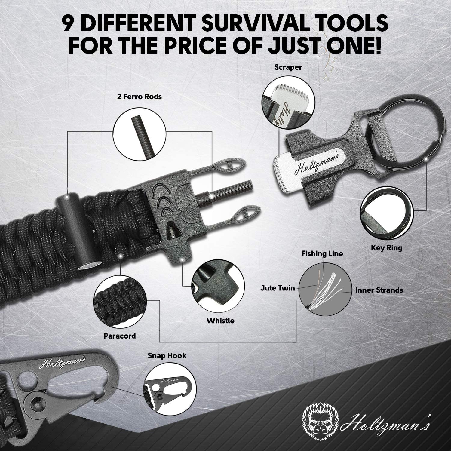 Paracord Survival Keychain - Taste of the Frontier