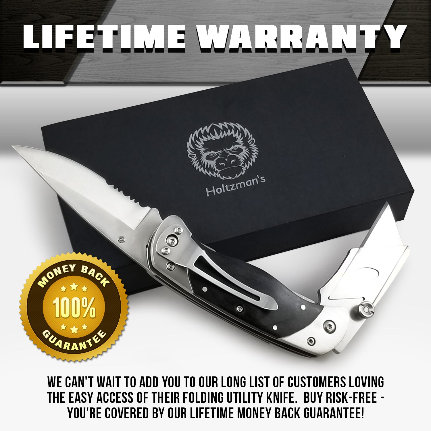 Pocket Folding Aluminum Alloy Box Cutter Utility Knife with Belt